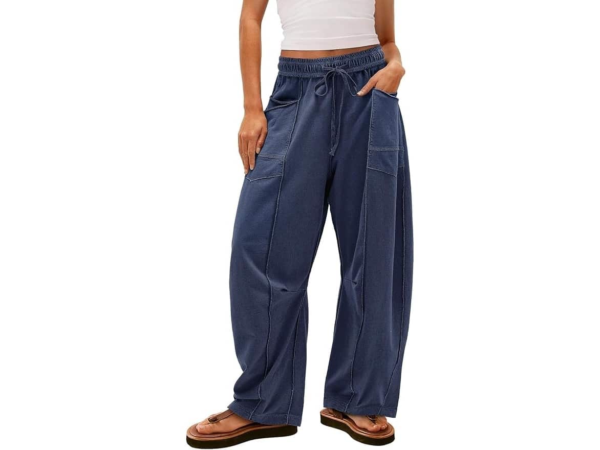 Yanekop women's wide-leg palazzo pants with drawstring waist